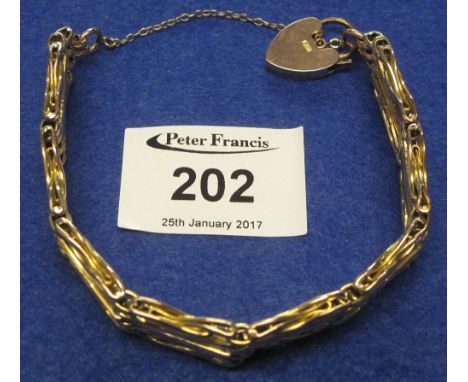 9ct gold gate bracelet, 20gs approx.