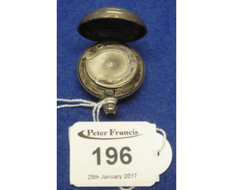 Engine turned silver sovereign case (lacks loop and button).