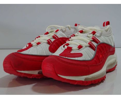 NIKE - Air Max 98  Trainers - UK7 / US8 - University Red / White - Boxed with Light Wear