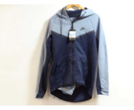 NIKE - 2 Piece Set - Nike Tech Full Zip Hoodie and Tech Joggers - Navy / Light Blue - Size Medium - BNWT