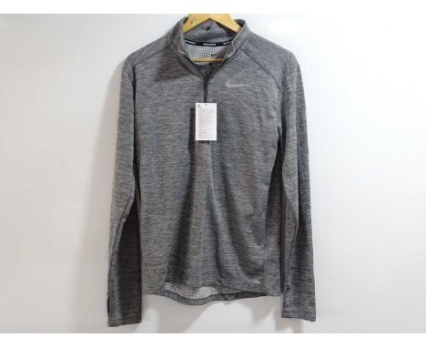 NIKE - Dri Fit Long Sleeve Half Zip Top with thumb holes - Light Grey - Size Small - BNWT