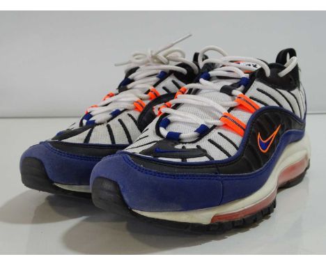NIKE - Air Max 98  Trainers - UK7 / US8 - White / Deep Royal Blue - Boxed with Light Wear