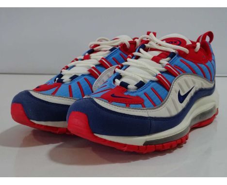 NIKE - Air Max 98  Trainers - Women's UK7 / US9.5 - Summit White / Blue Void - Boxed with Light Wear