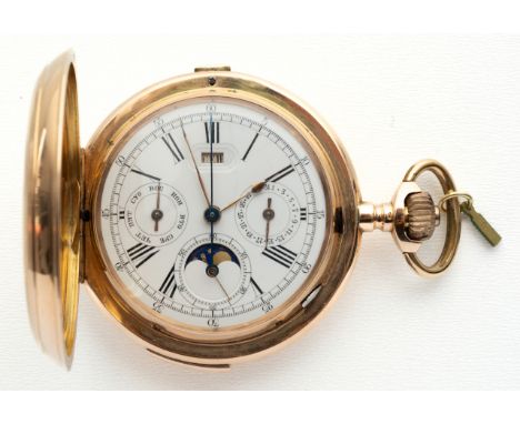 GOLDENE ARMAND LOCLE SAVONNETTE TASCHENUHR FÜR DEN RUSSISCHEN MARKT Schweiz, Armand Locle, Viertelrepetition auf Glocken, Chr