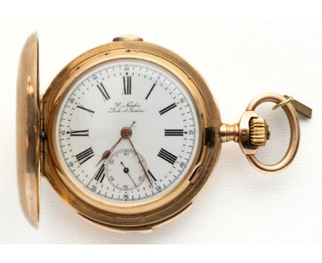 GOLDENE U.NARDIN SAVONNETTE TASCHENUHR Schweiz, Ulysse Nardin, Locle & Genève, Minutenrepetition, Chronograph, russischer 56e