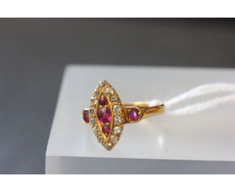 18k diamond and ruby ring