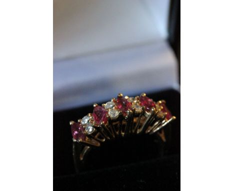 14ct Yellow gold ruby and diamond ring 1.5ct's approx