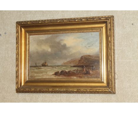 AN OIL ON CANVAS OF A SEASCAPE
