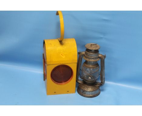 A TRAFFIC LAMP TOGETHER WITH A MINER'S LAMP  (2)