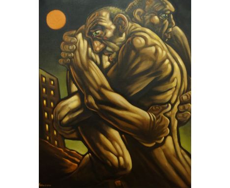 •PETER HOWSON OBE (Scottish b. 1958) PARADISE LOST Oil on canvas, 107 x 91cm (42 x 36")