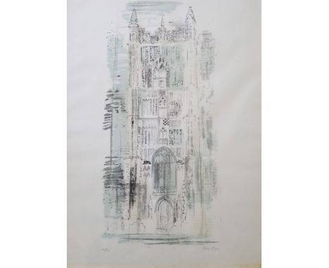 •JOHN PIPER RA (British 1903 - 1992) CATHEDRAL Lithograph, signed and numbered 64/70, 81.5 x 58.5cm (32 x 23")