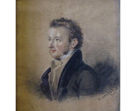 WILLIAM HAVELL (British 1782 - 1857) PORTRAIT OF HENRY WESLEY VOYSEY Watercolour, signed, 10 x 9cm (4 x 3 1/2") With notation