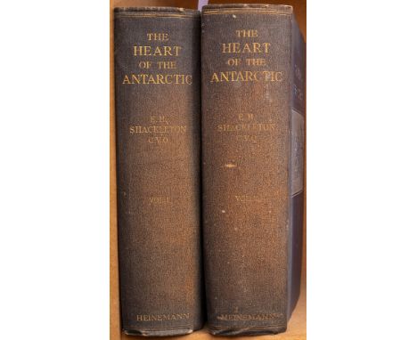 SHACKLETON, E. H - The Heart of the Antarctic, Being the story of the British Antarctic Expedition 1907-1909 : 2 vols, portra