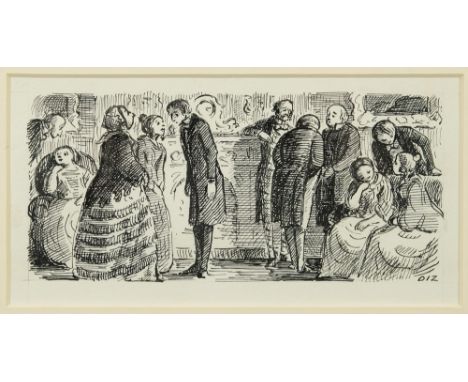 ARDIZZONE, Edward : ( 1900-1979 ) ... Pen & ink sketch, ' Framley Parsonage,' signed 'Diz', 1959 dated on verso, f  & g. * Pr