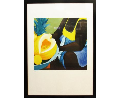 ANA MERCEDES HOYOS (Columbian 1942-2014) 'Palenqueras', lithograph in colours, signed and dated '98, A/P, 103cm x 73cm, frame