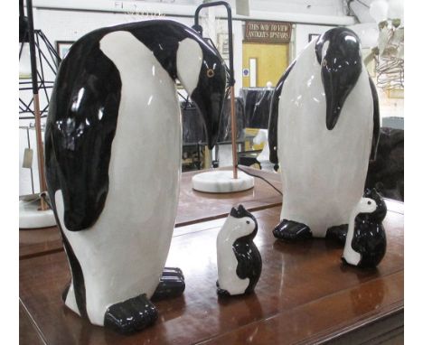 PENGUIN FAMILY, four, in ceramic, largest 41cm H. (4)