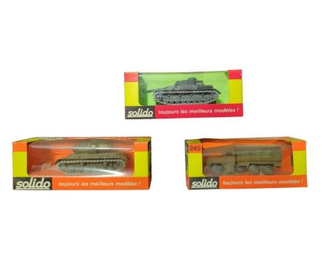 SOLIDO - three boxed military models including Patton tank (3)