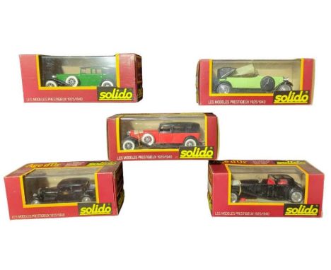 SOLIDO - Age d'Or - five boxed models including 136 Bugatti Royale (5)