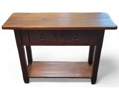 A contemporary console table, with two drawers, 110cm, 40cm, 80cm