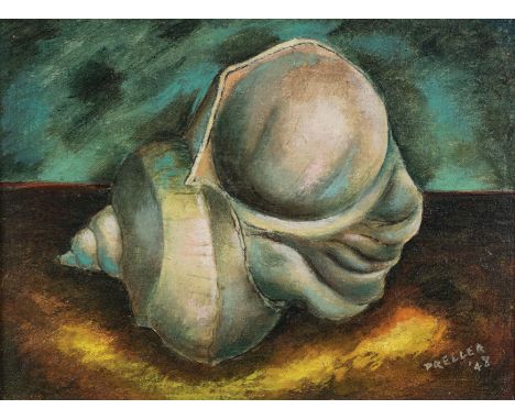 Alexis Preller (South African 1911-1975) THE SHELL signed and dated '48; oil on board Alexis Preller Retrospective, Pretoria 