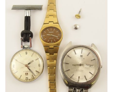 Three Tissot watches, a ladies, gents and a nurses watch