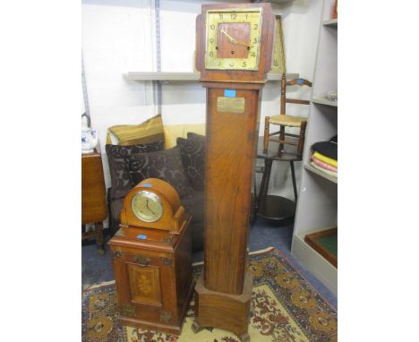 A Victorian mahogany purdonium together with a grandmother clock A/F and an oak cased mantle clockLocation: BWR 