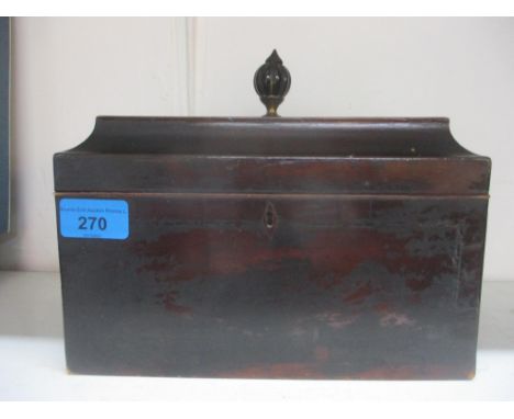A Georgian mahogany tea caddy A/F 