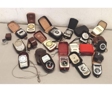 A selection of photographic light meters to include Sekonic, Zeiss, Gossen and Sangamo 