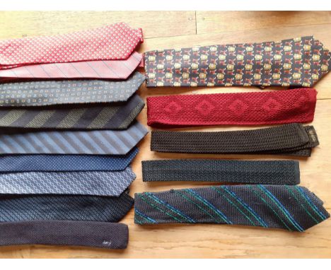 Gents designer ties, mostly silk, to include Givenchy, Cerruti, Christian Dior, Hermes, Valentino, vintage YSL and 2 by Chane