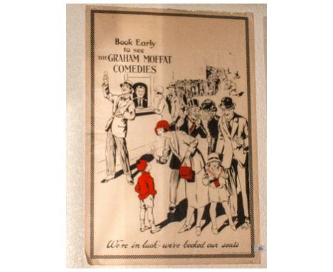 Poster 'Book Early To See The Graham Moffat Comedies, Were In Luck, Weve Booked Our Seats' printers Haycock Cadle & Graham Lt