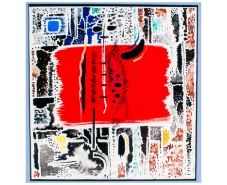 K. Kobenhavn Swedish Abstract Artist, Well Executed Watercolour. Mounted. Size 20 x 21 Inches. Dated 1975.