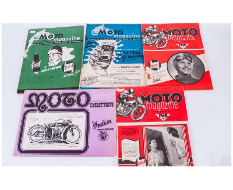 Moto Motorcycle Magazines, vintage French issues, Jun 1950-Sept 1950, July 1951, December 1952, Oct 1974