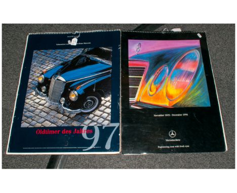 Two Mercedes Benz Calendars, November 1995-December 1996. Pasentiert Vom Mercedes-Benz Museum 1997, Old Timer Des Jahres