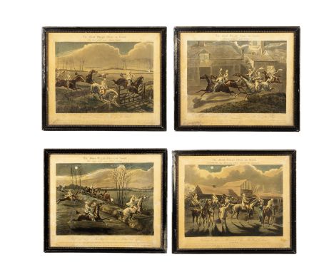 J. HARRIS AFTER H. ALKENThe First Steeple - Chase on RecordA set of four coloured engravings. 35 x 42.5cm (4)