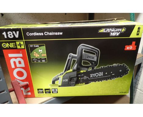 Ryobi Y plus 18v chainsaw, lacking battery. Not available for in-house P&amp;P