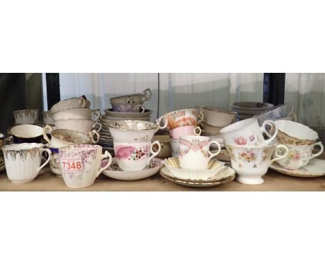 Mixed teacups and saucers. Not available for in-house P&amp;P 