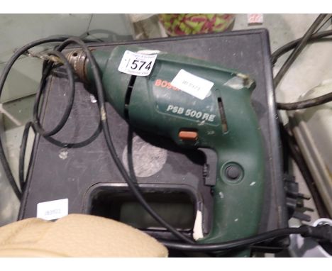 Bosch cased sander and electric drill. All electrical items in this lot have been PAT tested for safety and have passed. This