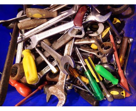 Box of mixed tools to include Garrington spanners, kestrel merlin and more. Not available for in-house P&amp;P 