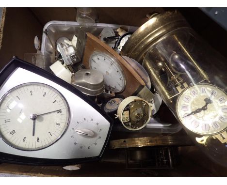 Quantity of mixed clock movements and faces including quartz. Not available for in-house P&amp;P 