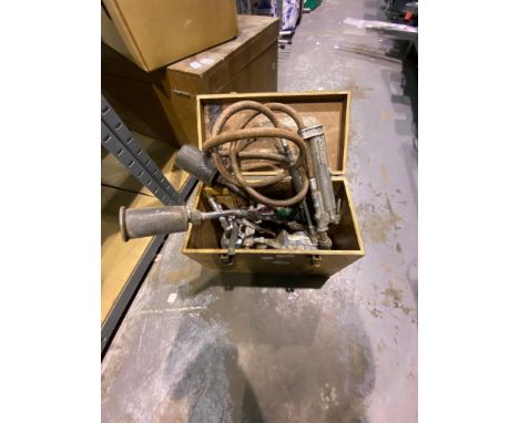 Selection of compressed air tools and two gas burners. Not available for in-house P&amp;P 