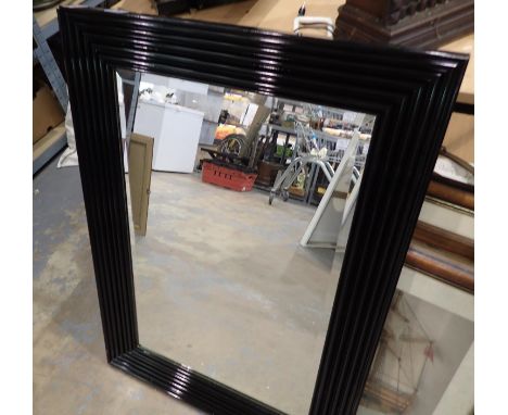 Large black framed mirror, 50 x 70 cm. Not available for in-house P&amp;P 