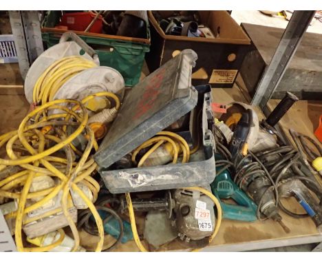 Six 110v power tools, drills, angle grinders and 110v power leads. Not available for in-house P&amp;P 