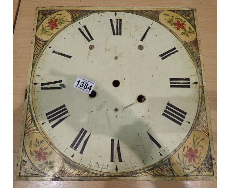 Painted Victorian long case clock face. Not available for in-house P&amp;P 