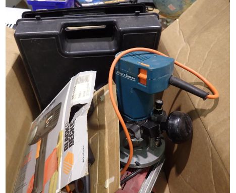Black &amp; Decker sander router, heat gun and a drill. Not available for in-house P&amp;P 