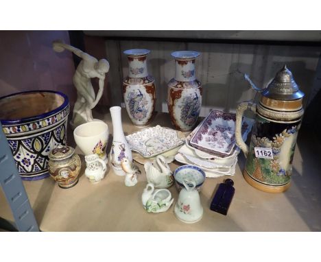 Collection of mixed ceramics including planter, stein etc. Not available for in-house P&amp;P 