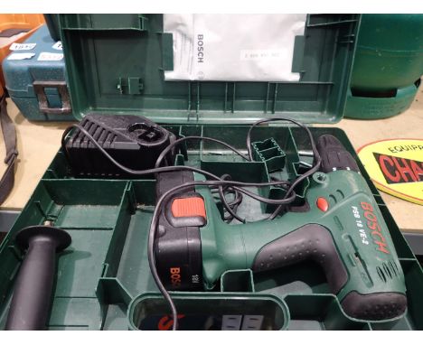Bosch PSB 18v VEZ cordless drill with battery and charger. All electrical items in this lot have been PAT tested for safety a