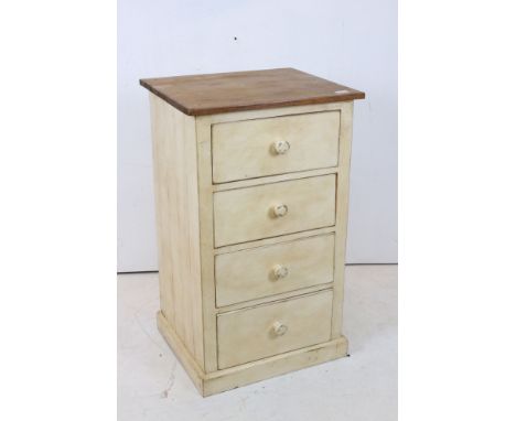 Vintage part painted four drawer chest 