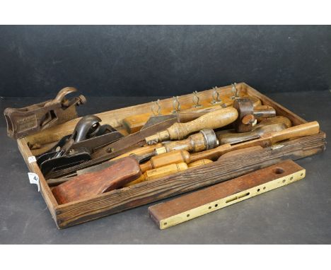Collection of vintage woodworking tools, to include Victorian 