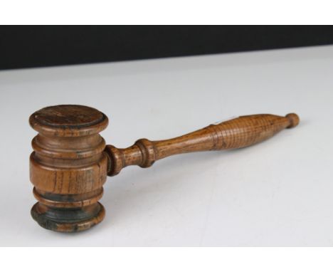 Turned wood antique gavel 