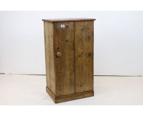 Vintage pine kitchen store cupboard of plank construction 